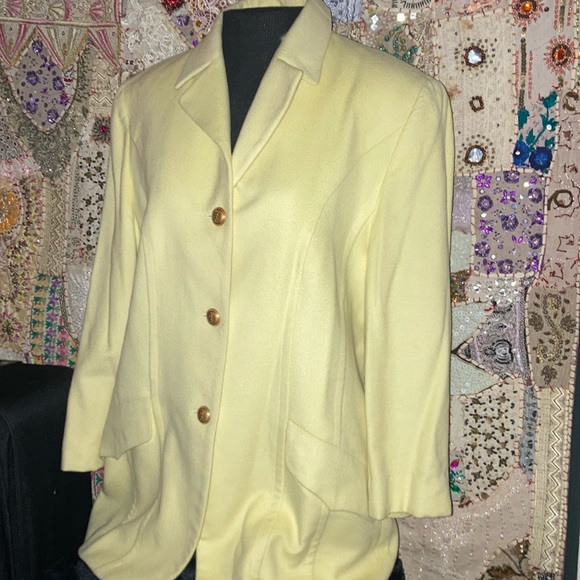 White x yellow panel soft cashmere hooded jacket main image 0